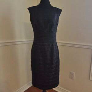 Anne Klein Black Dress with Silver Metallic Thread, Size 4